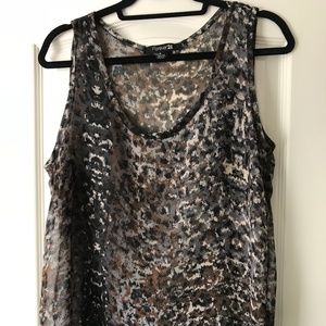 Forever 21 Shear Blouse Animal Print
